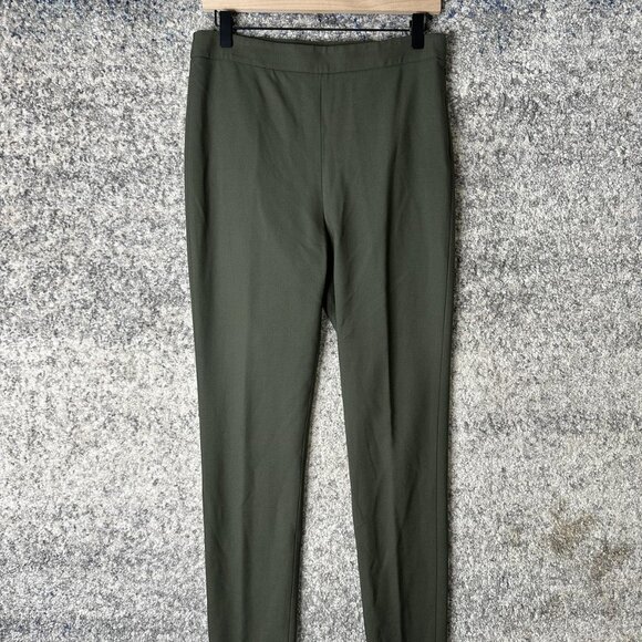 Theory Pants Womens 8 Green Wool Blend Slim Ankle Dress Trousers Work Office - Picture 1 of 7